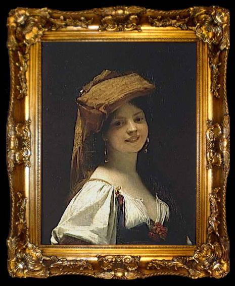 framed  Jules Joseph Lefebvre La jeune rieuse, ta009-2